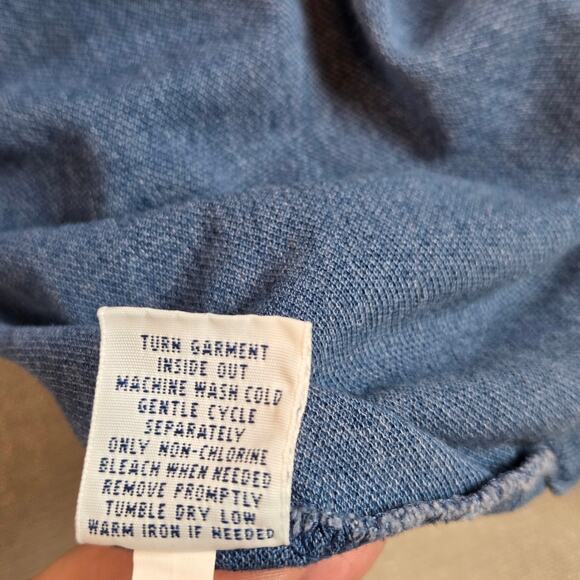 Polo Ralph Lauren Featherweight Mesh Polo Shirt Blue Men’s Size L Cotton - Picture 10 of 11